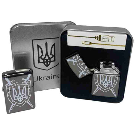 Електроімпульсна запальничка у подарунковій коробці "Україна" HL-446 Black