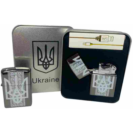 Електроімпульсна запальничка у подарунковій коробці "Україна" HL-450 Black