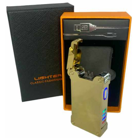Електроімпульсна запальничка у подарунковій коробці "LIGHTER" HL-437 Gold Електроімпульсна запальничка у подарунковій коробці "LIGHTER" HL-437 Gold