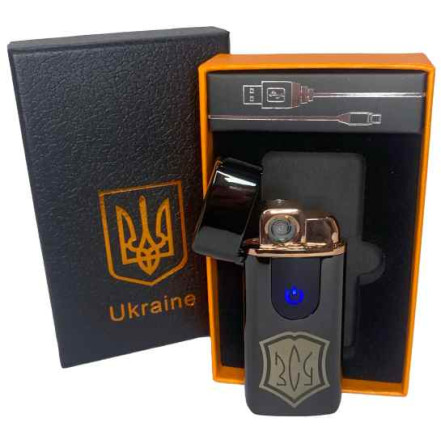 Запальничка USB + газова 2в1 HL-434 Black ЗСУ (подарункова упаковка)