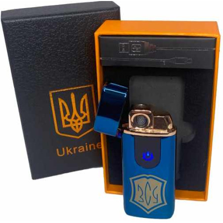 Запальничка USB + газова 2в1 HL-434 Blue ЗСУ (подарункова упаковка)