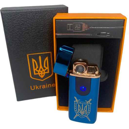 Запальничка USB + газова 2в1 HL-432 Blue Україна (подарункова упаковка)