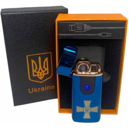 Запальничка USB + газова 2в1 HL-433 Blue Україна (подарункова упаковка)