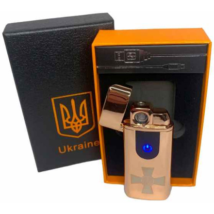 Запальничка USB + газова 2в1 HL-433 Gold Україна (подарункова упаковка)