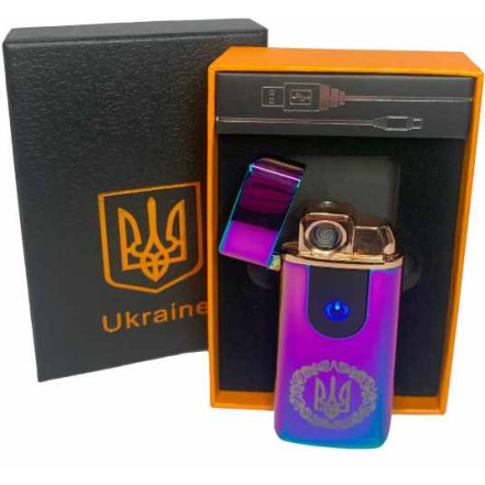 Запальничка USB + газова 2в1 HL-435 Rainbow Україна (подарункова упаковка)