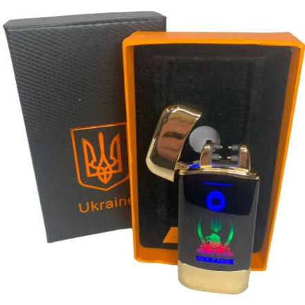 Електроімпульсна запальничка у подарунковій коробці "Україна" HL-438 Gold