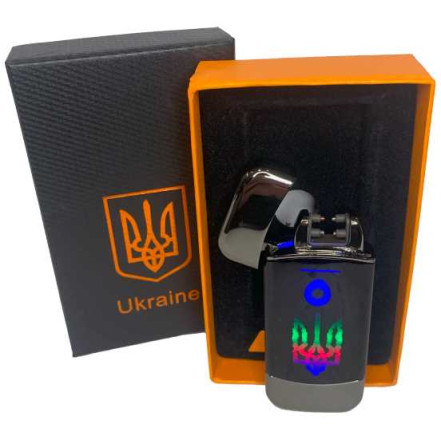 Электроимпульсная зажигалка в подарочной коробке "Украина" HL-439 Black Электроимпульсная зажигалка в подарочной коробке "Украина" HL-439 Black