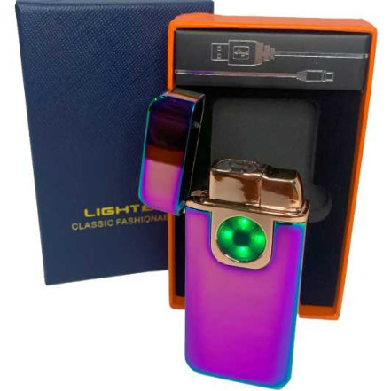 Электроимпульсная USB+ газовая зажигалка в подарочной упаковке HL-483 Rainbow Электроимпульсная USB+ газовая зажигалка в подарочной упаковке HL-483 Rainbow