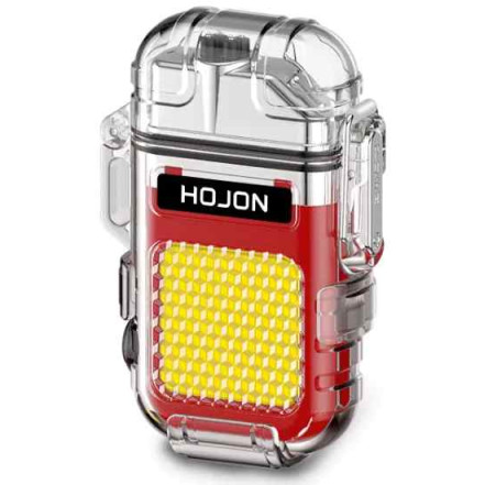 Электроимпульсная зажигалка с фонариком HOJON HL-513 Red Электроимпульсная зажигалка с фонариком HOJON HL-513 Red