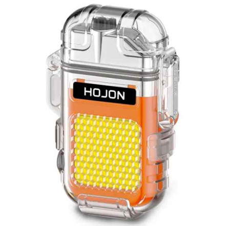 Электроимпульсная зажигалка с фонариком HOJON HL-513 Orange Электроимпульсная зажигалка с фонариком HOJON HL-513 Orange