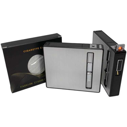Портсигар 20 сигарет USB + газ HL-425 Silver Портсигар 20 сигарет USB + газ HL-425 Silver