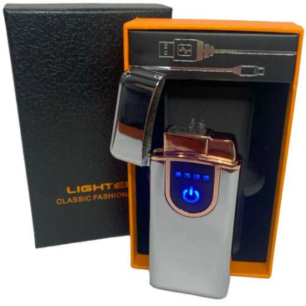 Електроімпульсна USB + газова запальничка в подарунковій упаковці HL-420 Silver-ice Електроімпульсна USB + газова запальничка в подарунковій упаковці HL-420 Silver-ice