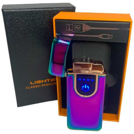Електроімпульсна USB + газова запальничка в подарунковій упаковці HL-420 Rainbow
