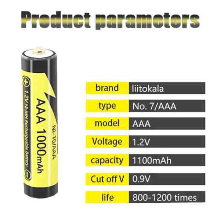 Акумулятор AAA LiitoKala Ni-10/AAA 1000mAh Акумулятор AAA LiitoKala Ni-10/AAA 1000mAh