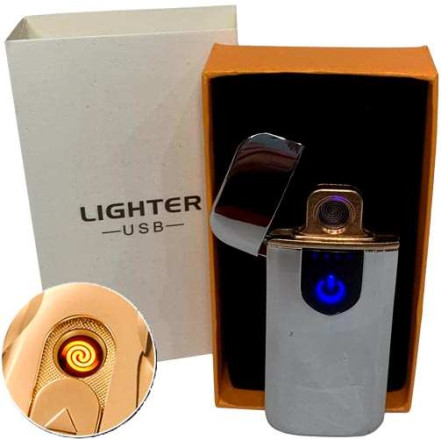 USB запальничка кишенькова HL-520 Silver USB запальничка кишенькова HL-520 Silver