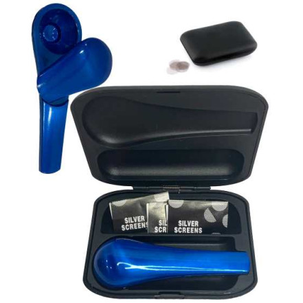 Трубка курильна металева HL-552 Blue (з кейсом) Трубка курильна металева HL-552 Blue (з кейсом)
