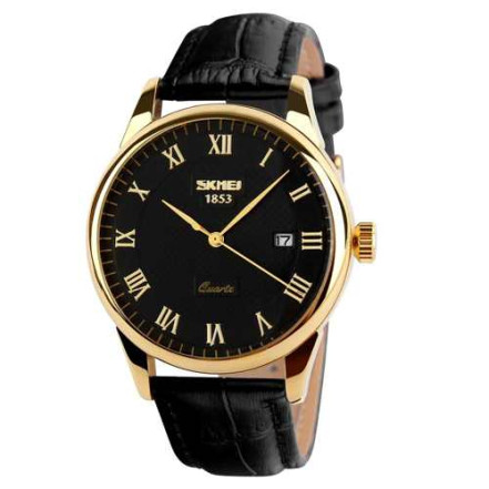 Годинник наручний SKMEI 9058LGDBKBK-B, GOLD CASE BLACK BAND BLACK DAIL Годинник наручний SKMEI 9058LGDBKBK-B, GOLD CASE BLACK BAND BLACK DAIL