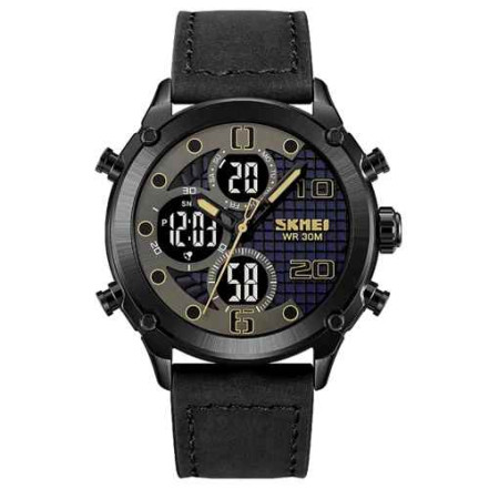 Годинник наручний SKMEI 1975LBKBK, BLACK/BLACK-LEATHER Годинник наручний SKMEI 1975LBKBK, BLACK/BLACK-LEATHER