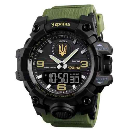 Наручний годинник 1586AG SKMEI Ukraine (Army Green)