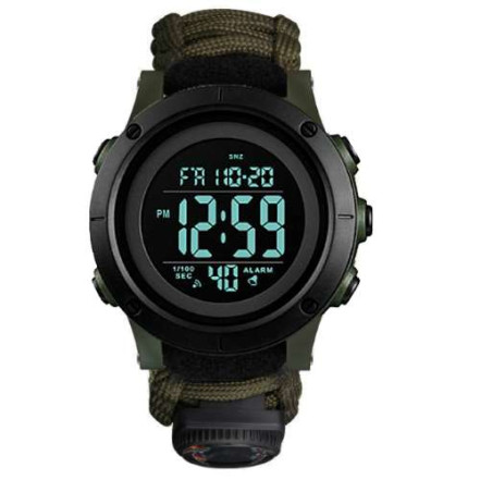 Годинник наручний SKMEI PARACORD 1426AGBK, ARMY GREEN-BLACK, ABS RING, Compass, термометр, свисток, кресало Годинник наручний SKMEI PARACORD 1426AGBK, ARMY GREEN-BLACK, ABS RING, Compass, термометр, свисток, кресало