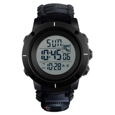Годинник наручний SKMEI PARACORD 1213BK, BLACK BIG SIZE, Compass, термометр, свисток, кресало Годинник наручний SKMEI PARACORD 1213BK, BLACK BIG SIZE, Compass, термометр, свисток, кресало