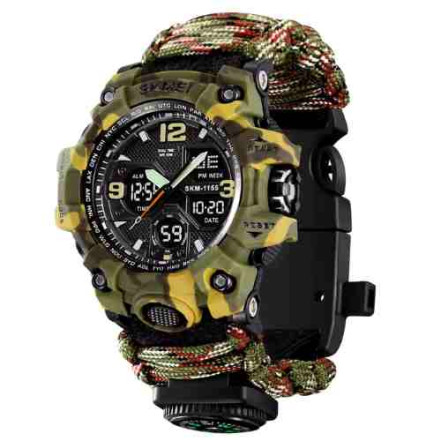 Годинник наручний SKMEI PARACORD 1155BCMGN GREEN CAMO Годинник наручний SKMEI PARACORD 1155BCMGN GREEN CAMO