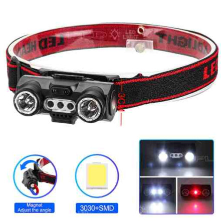 Ліхтар налобний 6532-3030+SMD WHITE+RED Ліхтар налобний 6532-3030+SMD WHITE+RED