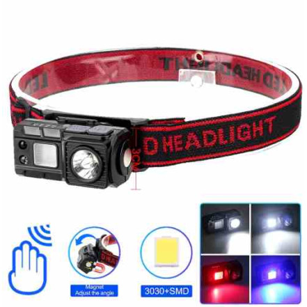 Ліхтар налобний 6541-3030+SMD WHITE+RED+BLUE Ліхтар налобний 6541-3030+SMD WHITE+RED+BLUE