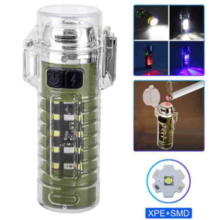 USB запальничка з ліхтариком 8811-XPE+COB white+red+RGB USB запальничка з ліхтариком 8811-XPE+COB white+red+RGB
