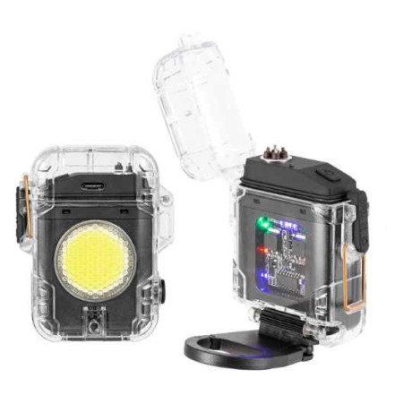 USB запальничка з ліхтариком D52-2-COB black USB запальничка з ліхтариком D52-2-COB black