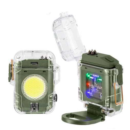 USB запальничка з ліхтариком D52-2-COB green USB запальничка з ліхтариком D52-2-COB green