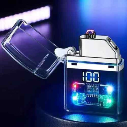 Дугова USB запальничка з прозорим корпусом HL-647 Black