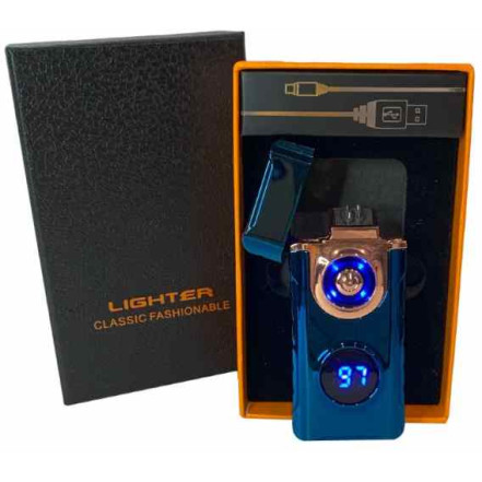 Дугова електроімпульсна запальничка USB HL-648 Blue black
