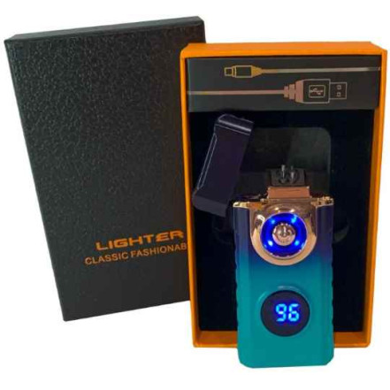 Дугова електроімпульсна запальничка USB HL-648 Blue ice