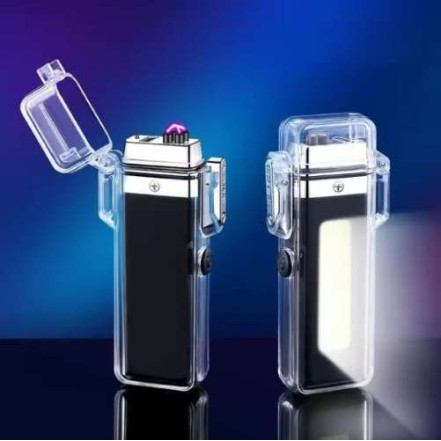 Электроимпульсная зажигалка USB с фонариком HL-649 Black Электроимпульсная зажигалка USB с фонариком HL-649 Black