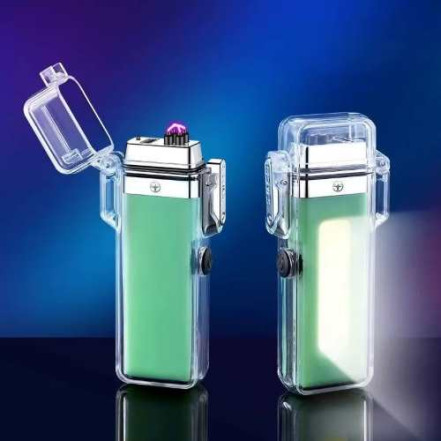 Электроимпульсная зажигалка USB с фонариком HL-649 Green Электроимпульсная зажигалка USB с фонариком HL-649 Green