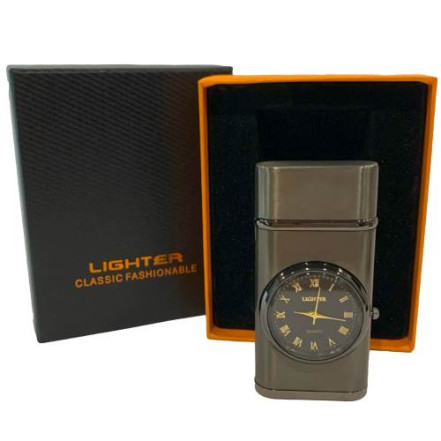 Газова запальничка з годинником Classic Fashionable HL-618 Black Газова запальничка з годинником Classic Fashionable HL-618 Black