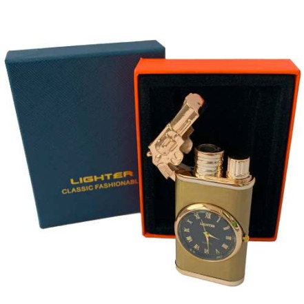 Запальничка з годинником HL-619 Gold Запальничка з годинником HL-619 Gold