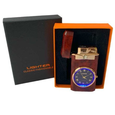 Запальничка газова з годинником Classic Fashionable HL-621 Brown