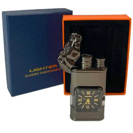 Газова запальничка-годинник "Голова коня" HL-667-1 Black