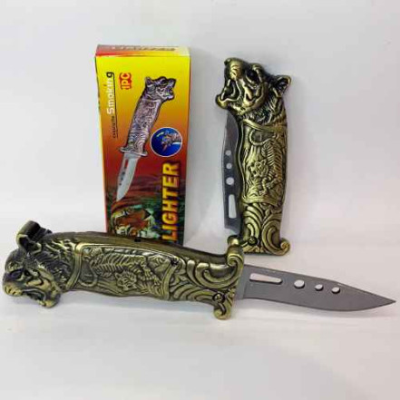 Запальничка з ножем Tiger HL-606 Bronze