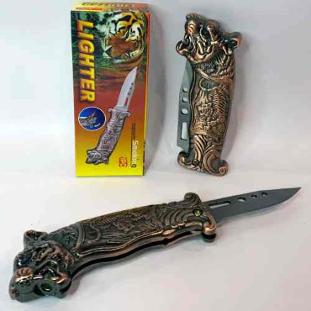 Запальничка з ножем Tiger HL-606 Copper