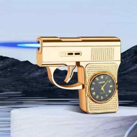 Запальничка Пістолет з годинником HL-669 Gold Запальничка Пістолет з годинником HL-669 Gold