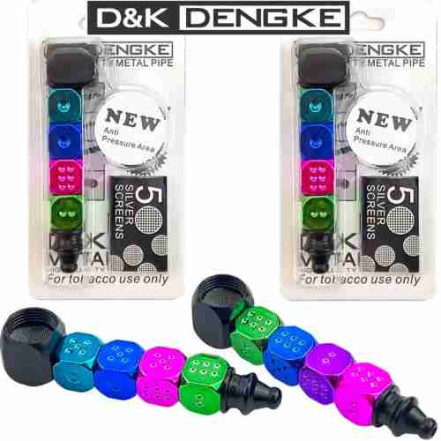 Курильна трубка DK-8824-A Кубики (метал, 9 см) Курильна трубка DK-8824-A Кубики (метал, 9 см)
