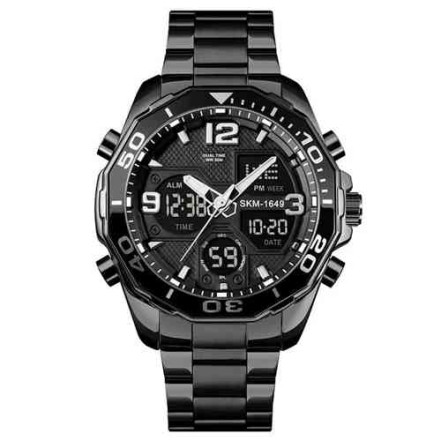 Годинник наручний SKMEI 1649BK BLACK DualTime