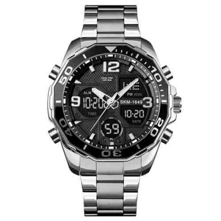 Годинник наручний SKMEI 1649SI SILVER DualTime