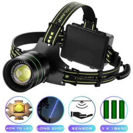 Налобный фонарь TD-XI-TG-60W (Sensor/3x18650) Налобный фонарь TD-XI-TG-60W (Sensor/3x18650)