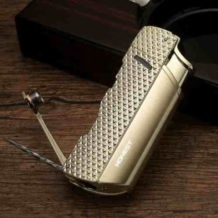 Газова запальничка з пробійником для сигар HONEST HL-851 Gold