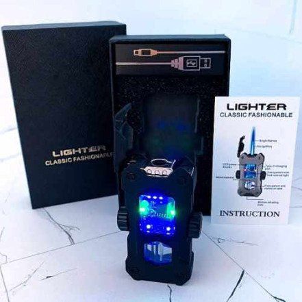 USB+Газова запальничка HL-838 Black Matte USB+Газова запальничка HL-838 Black Matte