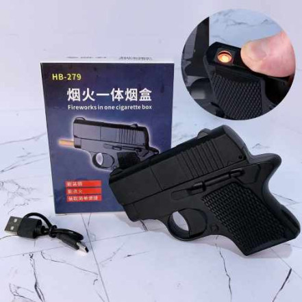 USB запальничка-пістолет з портсигаром HL-828